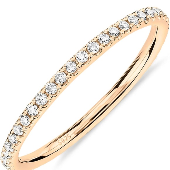 Gold Pave Stackable Rings (size 7) - Picture 1 of 4